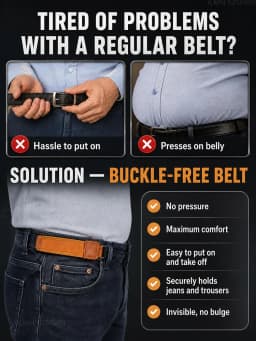 iLMH Adjustable No-Buckle Elastic Belt for Men & Women Invisible Metal Hook Side Belt Comfort Stretch Waistband for 1.5" Loops