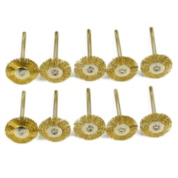 CMCP 10pcs 22mm Polishing Wire Brush Set 3.0mm Shank Stainless Steel/Nylon/Brass for Polishing Grinding For Dremel Rotary Tools