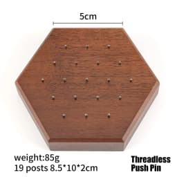 Hexagon Black Walnut Solid Wood Display Stand for 16G 14G Piercing Jewelry Modern Display Holder with 19 Holes