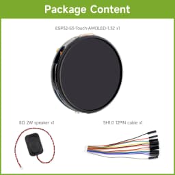 Waveshare ESP32-S3 1.32inch AMOLED Round Touch Display, Embedded with CO5300 Display Driver, Dual-core Processor