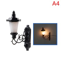 1:87 Scale Model Warm White LED Street Lamp Posts, Dollhouse Ceiling Decor; Miniature Wall Lighting