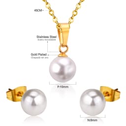Simple серьги Cubic Zirconia Pendant Necklace Earrings Set Korean Style Stainless Steel Jewelry Set for Women Wedding Wholesale