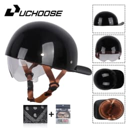 Uchoose Summer Motorcycle Casque DS Baseball Cap Helmet Retro Helmets Vintage Open Face Scooter Cruiser Chopper Gangster