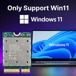 Fenvi WiFi 7 QCNCM865 M.2 Card Bluetooth 5.3 Up to 5.8Gbps with Antennas Wireless Network Adapter WiFi 6E WiFi6 for Windows 11
