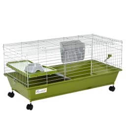 PawHut 89cm Small Animal Cage for Rabbit Ferret Guinea Pig w/ Food Dish