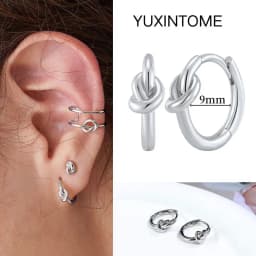 Pave Micro Crystal North Star Hoop Earrings Punk 925 Sterling Silver Ear Needle Twist Gold Earrings For Women Minimalist Jewelry