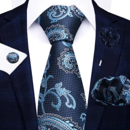 New Style 8 CM Red Paisley Tie Handkerchief Cufflink Pin Set For Men Necktie Clothing Accessories Wedding Gravatas Fit Party