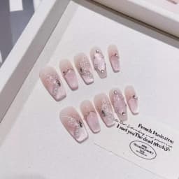 10Pcs French Handmade Press on Nails Candy Color Fake Nails Wearable Stick-on Nails False Nail Uñas Postizas Накладные Ногти 네일팁
