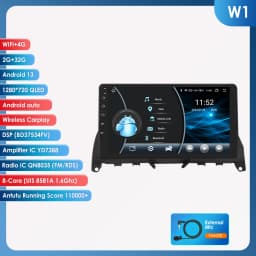 9“ Hizpo 2Din Android Auto Wireless CarPlay Car Radio for Mercedes Benz C-Class W204 S204 2007 - 2010 GPS RDS DSP UI8581 System