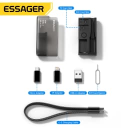 Essager PD 60W USB Type C Cable Set Fast Charging Data Sync for iPhone 17/16/15 with Storage Box And Holder Travel-Friendly