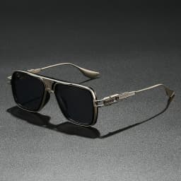 Luxury Square Sunglasses Double Bridge Full Rim Plastic Metal Frame PC Lens UV400 Non-Polarized Men's Casual Fashion Shades