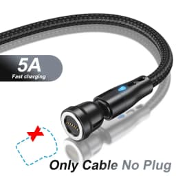 AUFU 5A Magnetic Cable 540 Rotate Fast Charging Magnetic USB Type C Cable For iPhone 14 Samsung Xiaomi Realme Mobile Phone Cable
