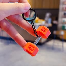 PVC Mini Barbell Keychain Barbell Sheet Exquisite Bag Pendant Accessories Simulation Dumbbell Keychain Fitness Enthusiast