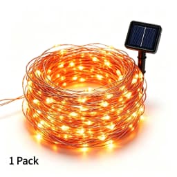 7M/12M/17M/22M Halloween Solar String Lights Outdoor Orange LED Copper Wire Fairy Lights 8 Modes IP65 Waterproof Party Decor