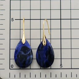 Trending Teardrop Sodalite Gold Plated Hoop Women Dangle Huggie Earrings Elegant Jewelry Gifts