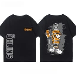 OHLINS Motorcycle Shock Absorber Modified T-Shirt Casual Trendy Brand Men Women Car Club Crew Neck Short-Sleeved Top
