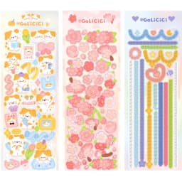 SKYSONIC New Arrival 3PCS Full Set Series Decor sticker Scrapbook Laser Kpop Stickers For Journal Stationery Sticker Suppliers