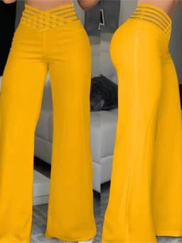 Women Wide Leg Flared Pants 2024 Spring Casual Crisscross Sheer Mesh Patch High Waist Trousers Y2k Streetwear Elegant Work Pant
