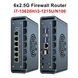 Topton Solid I7 13620H I3 1220P N300 Core 3 100U Firewall Mini PC 6x2.5G LAN DDR5 NVMe Proxmox PfSense OPNsense Mini Computer