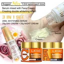 LKIAE Vitamins C, Vitamins A Whitening Face Cream, Reduce Dark Spots, Clean Skin, Day and Night Facial Cream For All Skin Types