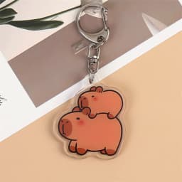 Cute Capybara Keychain Cartoon Water Dolphin Key Chain Acrylic Pendant DIY Small Charm