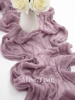 Pleated Table Runner Semi-Sheer Gauze Sage Cheesecloth Table Dining Vintage Wedding Party Bridal Christmas Decoration