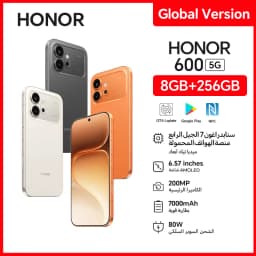 2026 Global Version HONOR 600 5G 8GB+256 Snapdragon 7 Gen 4 6.57'' 120Hz AMOLED Screen 200MP Main Camera 7000mAh 80W SuperCharge