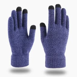 Winter Men Knitted Gloves Warm Full Fingers Touch Screen Anti-Slip Gloves for Cycling Running Driving Hiking Camping Work Mitten