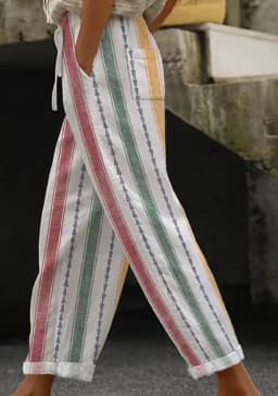 Ladies New Hot Plus Size Printed Simple Roll-up Casual Pants Streetwear Women PantsNine-minute Pants Breathable CoolSummer