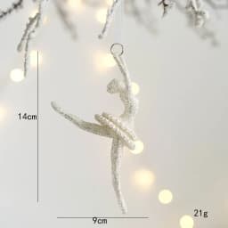 Christmas Tree Hanging Ornaments Snowflake Angel Deer White Pendants Navidad New Year Party Home Xmas Tree Decorations Kids Toys