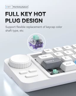 Programmable Wired Mechanical Keyboard with Volume Scroll Wheel,Game Joystick 19Key Hot-Swappable Number Keypad for Win8/10/Mac