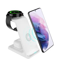 15W Wireless Chargers Stand Fast Charging Station for Samsung Z Fold3 Z Flip3 S21 S20 S10 Galaxy Watch 5 4 3 Active 2 S3 S4 Buds