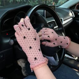 Sexy Mesh Lace Sunscreen Half Finger Gloves Cosplay Stage Performance Etiquette Summer Women Breathable Thin Driving Cycling