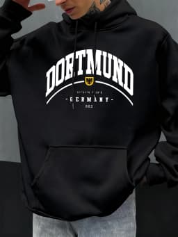 Dortmund Germany Letter Pattern Autumn Hoody Men Casual Oversize Hoodies Fashion Fleece Clothing Personality Unisex Pullover