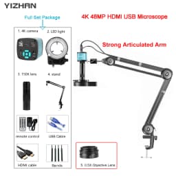 YIZHAN 4K 1080P HD Electronic Microscope HDMI 60PFS USB Microscope Camera Industrial Video Digital Microscope For PCB Soldering