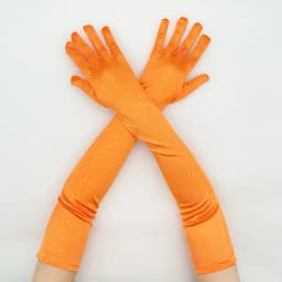 Women 55cm Satin Flash Drill Shiny Long Gloves Retro Campus Dance Party Wedding Bride Stage Performance Opera