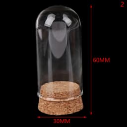 4/6/8/10CM Doll Glass Dome Display Wood Cork Bell Jar With Wooden Base Decoation Craft Table Decoation Craft