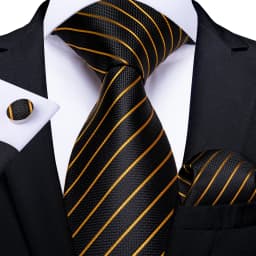 New Formal Ties Classic Blue Striped Necktie Handkerchief Cufflinks Gift For Men Wedding Tie Cravate Gravatas