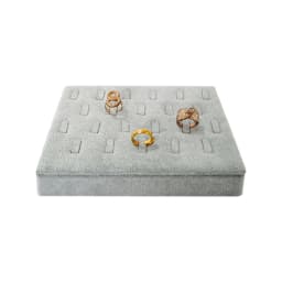 Beveled 22 Positions Ring Ornaments Display Stand Pink Velvet High-End Cloth Window Jewelry Display Props Ring Storage Rack