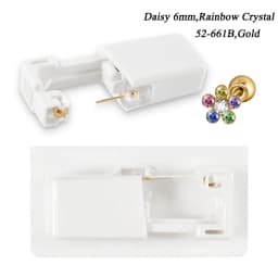 1PC 24K Gold Plated Earring Disposable Ear Piercing Unit Nickel Free Ear Studs with Ball Clasp Safety NO PAIN Piercer Machine