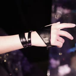 Women Black Strap PU Leather Half-Finger Fingerless Sexy Gloves Punk Hip-Hop Stage Perfermence Cosplay Costume Accessories