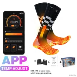 New APP Control Heated Socks 5000mah Battery Electric Heated Skiing Socks Winter Thermal Heated Foot Warmer Sport Socks