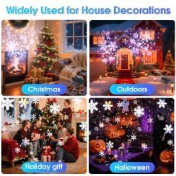 2025 NEW Snow Projector Lights, Dynamic Rotating Snowflake Projection Light Outdoor, IP65 LED Snow Spotlight Lightning or Hallow