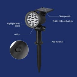 Solar Landscape Lights 9LED Adjustable In-Ground Wall Spotlight IP65 Waterproof Outdoor Lighting for Garden Yard Pathway 1-4Pcs