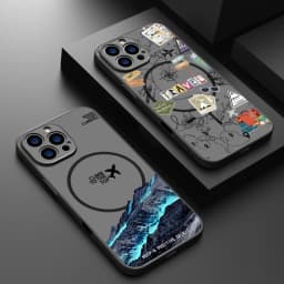 Magnetic Airplane Snow Mountain Case For iPhone 16 17 18 Pro Max Coque iPhone 16e 15 14 13 Pro Max Magnetic For Magsafe Cover