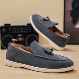 Autumn Men Flat Loafers 2025 Frosted Suede Flat Shoes Comfortable Non Slip Fashion Loafers Lightweight Outdoor Casual Shoes