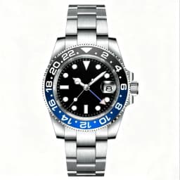 Customized LOGO 40mm Quartz GMT Man Watches Sapphire glass 10Bar Waterproof Luminous Diving Mens Wrist Watch Steel Bracelet