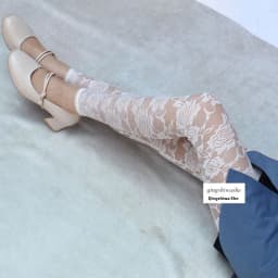 High Waist Safety Pants Women's plus Size Elastic Lace Mesh Bottoming Trousers Seven-Quarter Length Spring Fashion plus Size