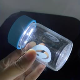 1Pc Glass Jar with Led Light Smoking Storage Bottle Light-Up Air Tight Magnifying Viewing Multi-Use Container