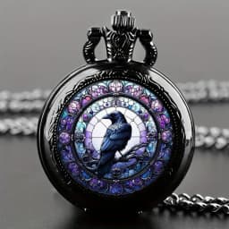 Exquisite Vintage Crows Quartz Pocket Watch - Necklace Pendant With World Time Feature, Alloy Case, Ideal Gift For Men & Women